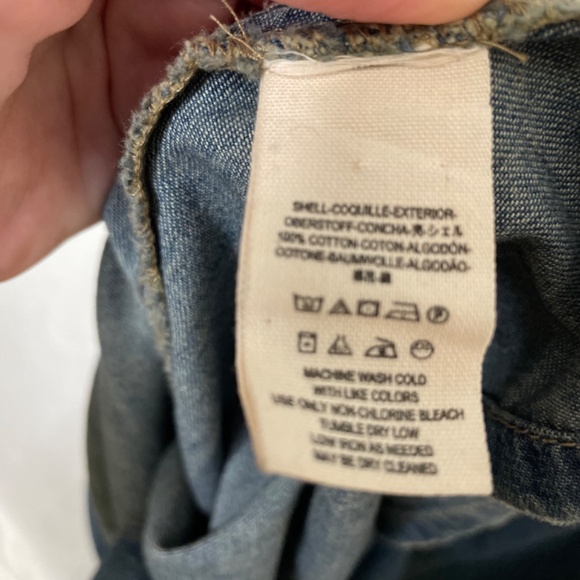 Free People Denim Maxi Dress Vintage Button Down Sleeveless Sz 12 - Picture 6 of 13